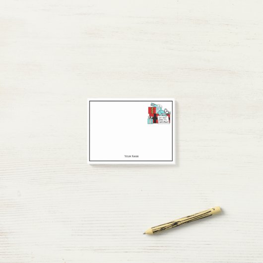 Post-it® Ne pas ouvrir jusqu'à Noël présente Noël (Sur un bureau)