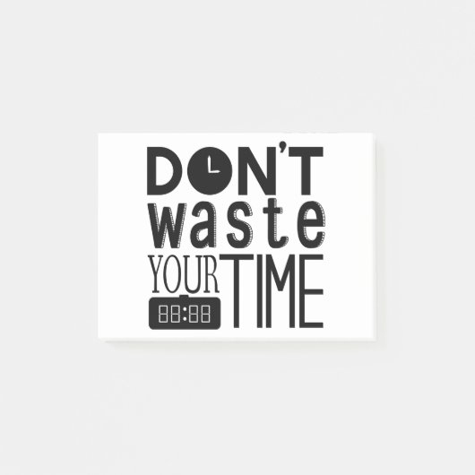 Post-it® Ne perdez pas votre temps de typographie Citation (Devant)