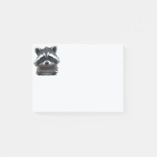 Post-it® Ne veux pas travailler Raccoon Animal (Devant)
