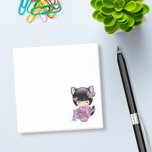 Post-it® Neko Kokeshi Poupée - Cat Ears Geisha Girl