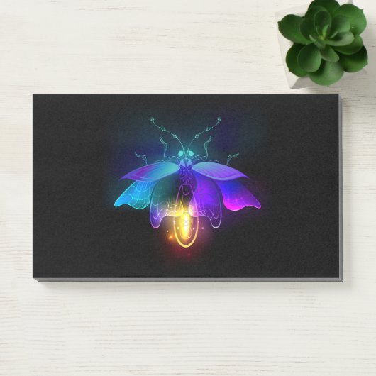 Post-it® Neon Firefly sur noir (Bureau)