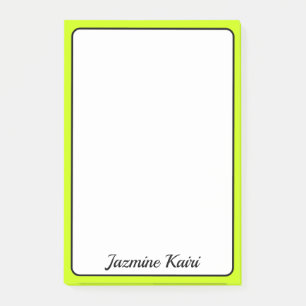 Post-it® Neon Lime Bordure Jaune Professionnel Nom simple