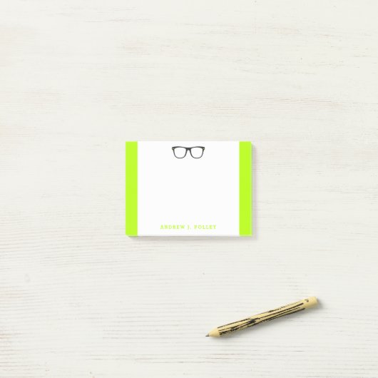 Post-it® Neon Nerdy Lunettes noires sur mesure Post-it (Sur un bureau)