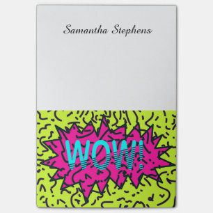 Post-it® Neon Retro 80's 90 Scribbled Wow!Typographie