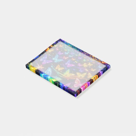 Post-it® Neonfarbener Notizzettel mit Schmetterlingsmotiv (Incliné)