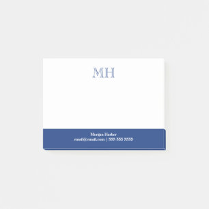 Post-it® Nettoyage de base Initiales Blanc Bleu