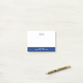 Post-it® Nettoyage de base Initiales Blanc Bleu (Sur un bureau)