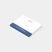 Post-it® Nettoyage de base Initiales Blanc Bleu (Incliné)