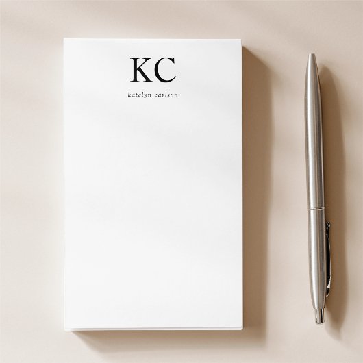 Post-it® Nettoyer le monogramme initial classique simple