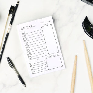 Post-it® Nettoyer le planificateur quotidien noir et blanc
