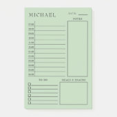 Post-it® Nettoyer le planificateur quotidien vert et noir (Devant)