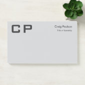 Post-it® Nettoyer Monogramme gris simple Entreprise moderne (Bureau)