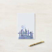 Post-it® New York Skyline - Aquarelle bleue (Sur un bureau)