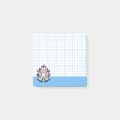 Post-it® Nine-Tailed Kitsune- Japanese Fox Yokai Blue Grid (Devant)