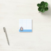 Post-it® Nine-Tailed Kitsune- Japanese Fox Yokai Blue Grid (Bureau)