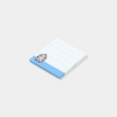 Post-it® Nine-Tailed Kitsune- Japanese Fox Yokai Blue Grid (Incliné)
