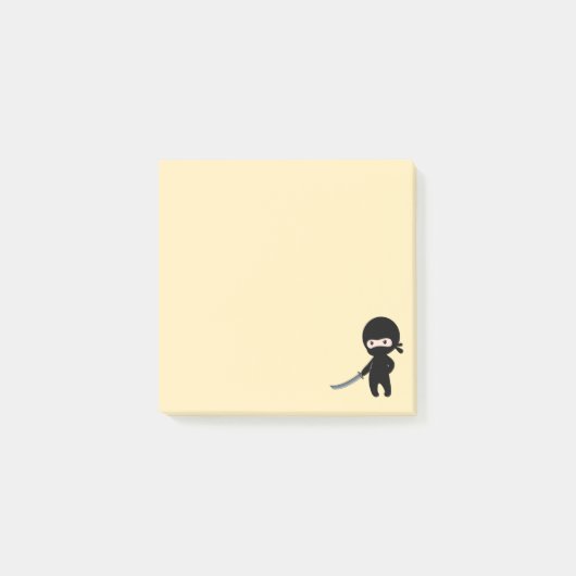Post-it® Ninja minuscule en colère sur jaune (Devant)