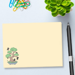 Post-it® Ninjas minuscule dans l'arbre de bonsaïs sur le