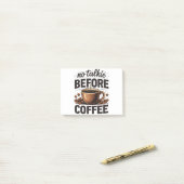 Post-it® No Talkie Before Coffee – Funny Retro Coffee Lover (Sur un bureau)
