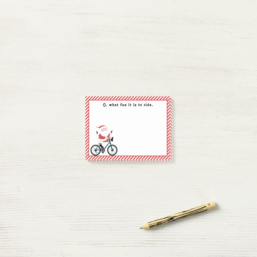 Post-it® Noël cycliste (Sur un bureau)