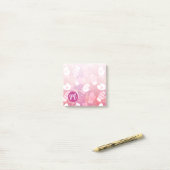 Post-it® Noël d'hiver Mittens Motif en rose (Sur un bureau)