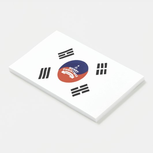 Post-it® Noël du drapeau sud-coréen : Joyeux voeux de Noël (Incliné)