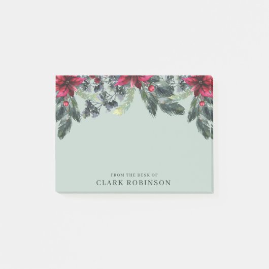 Post-it® Noël élégant de l'épinette rouge Poinsettia (Devant)