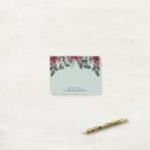 Post-it® Noël élégant de l'épinette rouge Poinsettia (Sur un bureau)