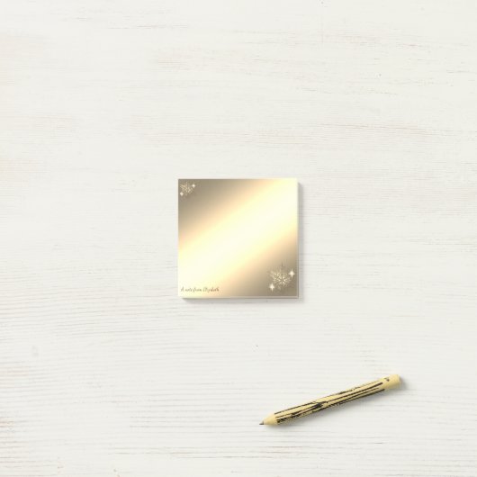 Post-it® Noël, Faux Gold Snowflakes Personnalisé (Sur un bureau)