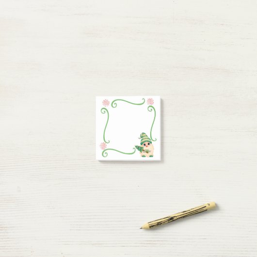 Post-it® Noël Gnome Elf Post-It Notes (Sur un bureau)
