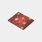 Post-it® Noël Golden Snowflakes sur Arrière - plan rouge (Incliné)