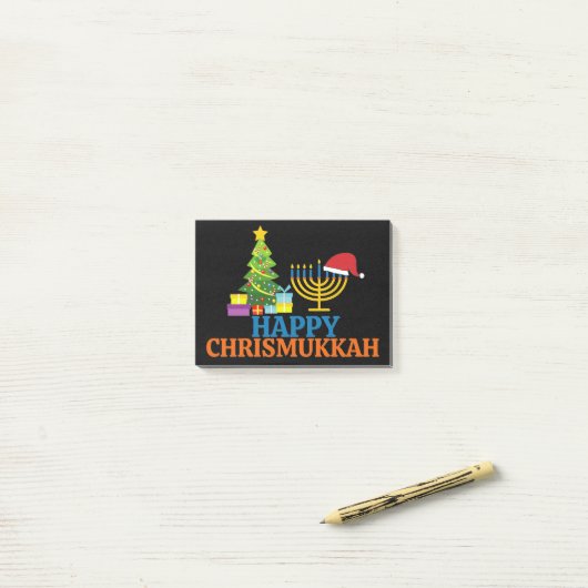 Post-it® Noël-Hanoukka Joyeux Chrismukkah (Sur un bureau)