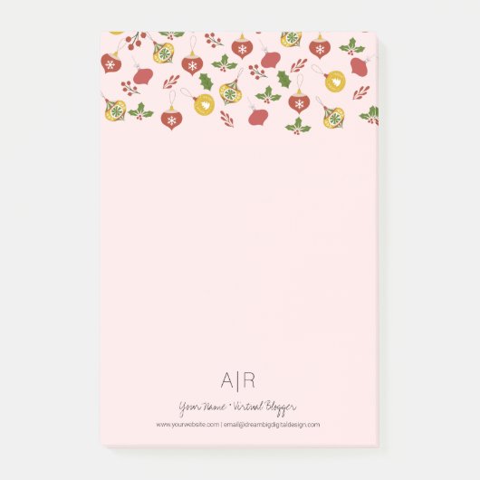 Post-it® Noël Ornements thématiques Fête (Devant)