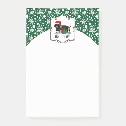 Post-it® Noël Père Noël Dachshund (S noir & tan) mignonne (Devant)