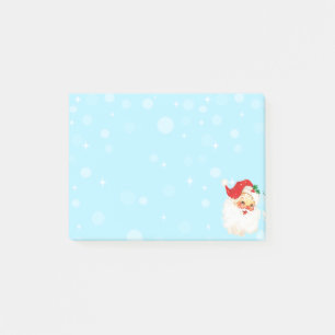 Post-it® Noël Père Noël Vintage sur fond bleu clair
