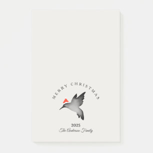 Post-it® Noël personnalisé rouge gris santa colibri