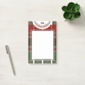 Post-it® Noël Plat Vert Rouge Dentelle Initiale (Bureau)