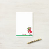 Post-it® Noël Shopping en talons hauts Ajouter un nom Cadea (Sur un bureau)