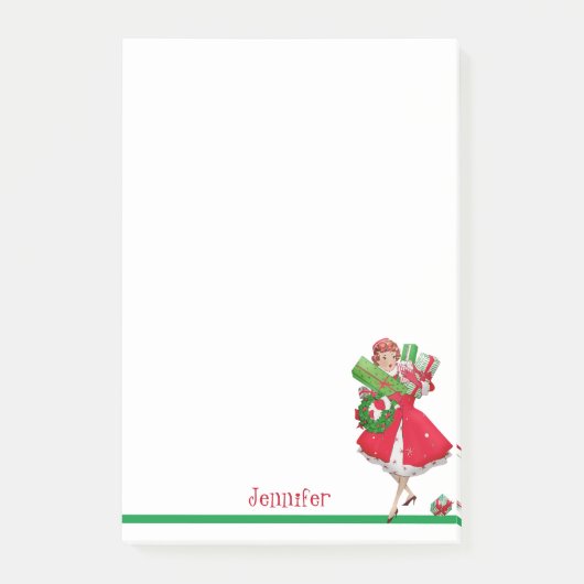 Post-it® Noël Shopping en talons hauts Ajouter un nom Cadea (Devant)
