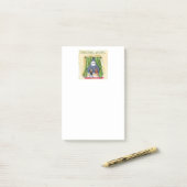 Post-it® Noël Souhaite Mignonne Enfant & Kitty Chat Noël (Sur un bureau)