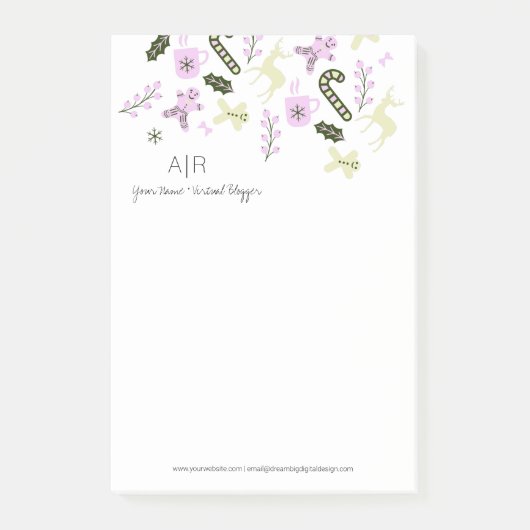 Post-it® Noël Traitements Pain d'épices Pneus de neige (Devant)