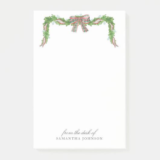 Post-it® Noël Vacances Garland Bow Du Bureau De (Devant)