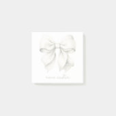 Post-it® Nœud blanc à la mode personnalisé avec monogramme  (Devant)