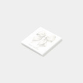 Post-it® Nœud blanc à la mode personnalisé avec monogramme  (Incliné)