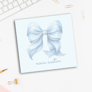 Post-it® Nœud Bleu Tendance Personnalisé Avec Monogramme de