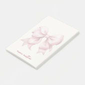 Post-it® Nœud papillon rose tendance personnalisé avec nom (Incliné)