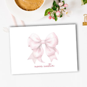 Post-it® Nœud Rose Tendance Personnalisé Avec Nom Monogramm