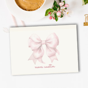 Post-it® Nœud Rose Tendance Personnalisé Avec Nom Monogramm