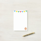 Post-it® Nœud sans fin & drapeaux multicolores (Sur un bureau)