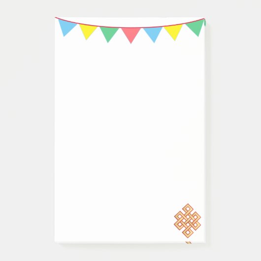 Post-it® Nœud sans fin & drapeaux multicolores (Devant)